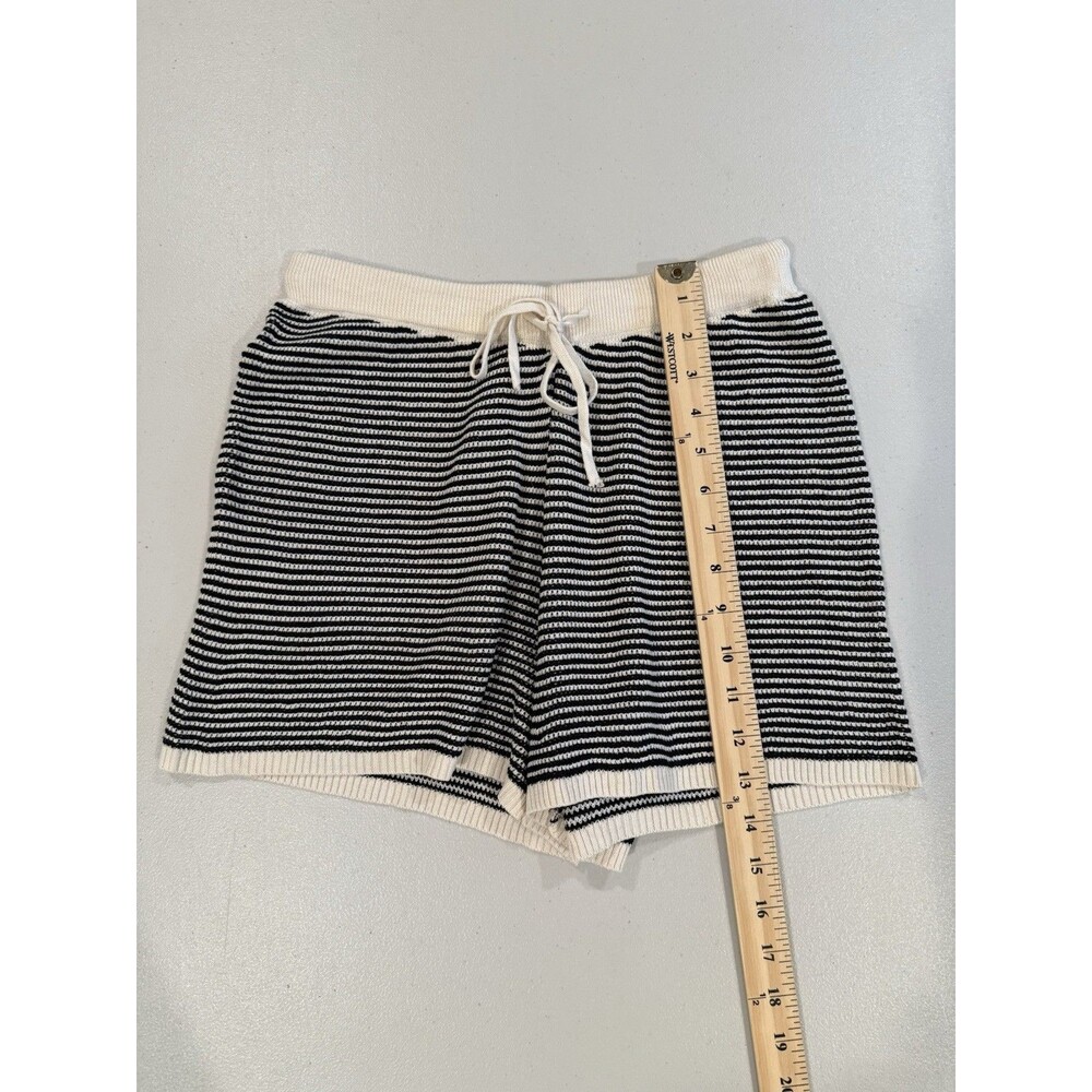 Striped Knit Shorts Womens Medium Drawstring Elastic Summer Travel Vacation - Picture 5 of 7